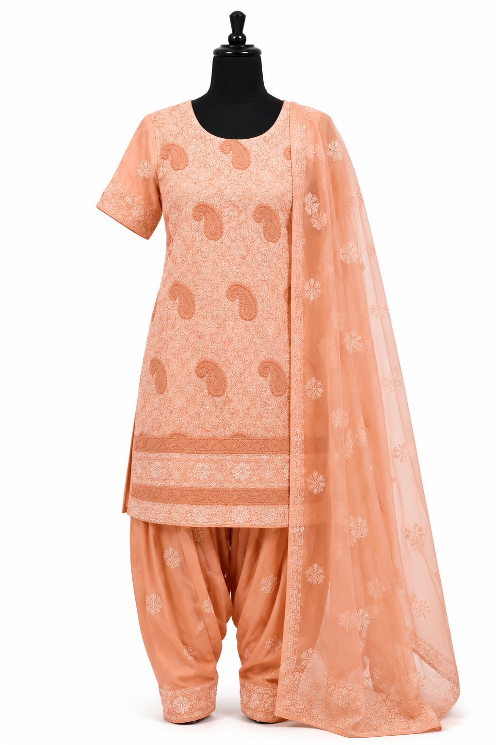 Lakhnavi Embroidery 3-Piece Suit